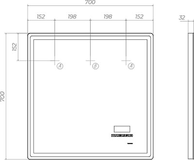 Зеркало Vigo Geometry Media Voice 700