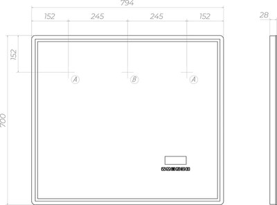 Зеркало Vigo Geometry Media Voice 800