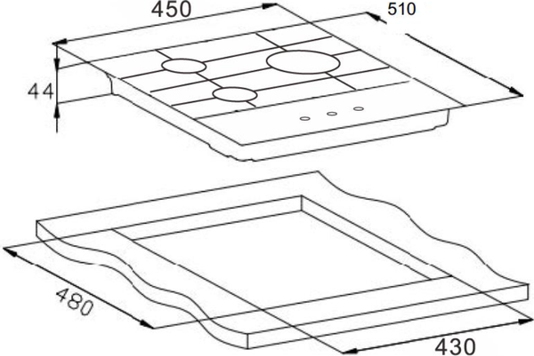 Газовая варочная панель Weissgauff HG 451 BGH