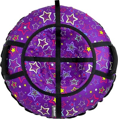 Тюбинг-ватрушка Hubster Люкс Pro S Звезды фиолетовые 100см / во8721 - фото