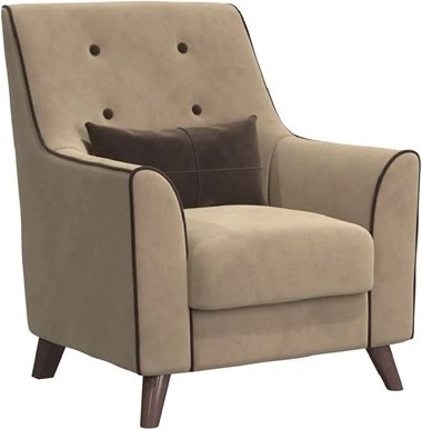 Кресло мягкое Bravo Мебель Далас Стандарт 3 вариант (латте/капучино) - фото