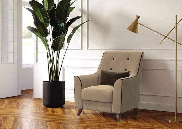 Кресло мягкое Bravo Мебель Далас Стандарт 3 вариант (латте/капучино)