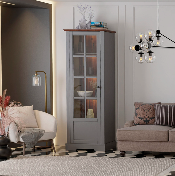 Шкаф с витриной Dipriz Lakeview 1 дверь / Д.30029.1