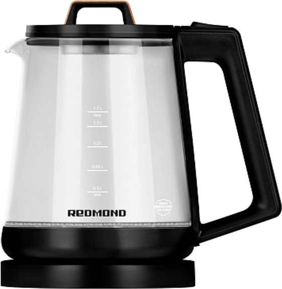 Электрочайник Redmond KG226 (черный с деревом) - фото