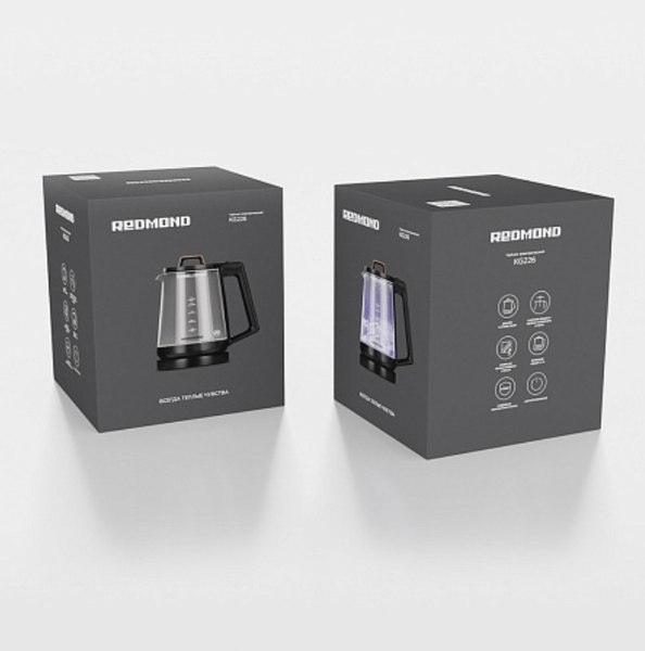 Электрочайник Redmond KG226 (черный с деревом)