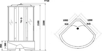 Душевая кабина Niagara NG-7710G 100x100х215