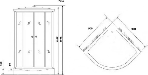 Душевая кабина Niagara NG-7715G 90x90х215