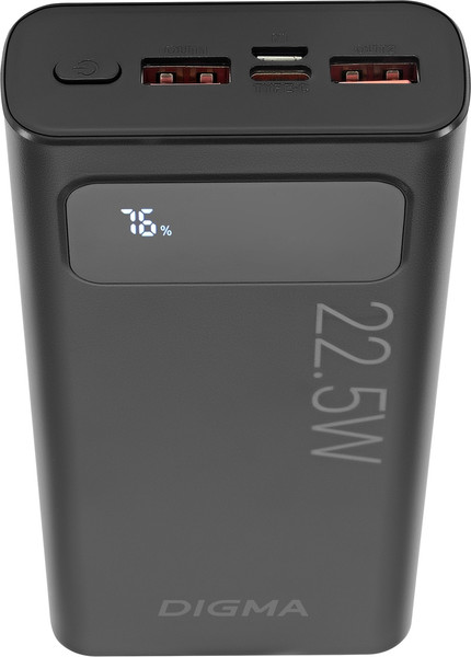 Портативное зарядное устройство Digma DGPF20A 20000mAh / DGPF20A22PBK