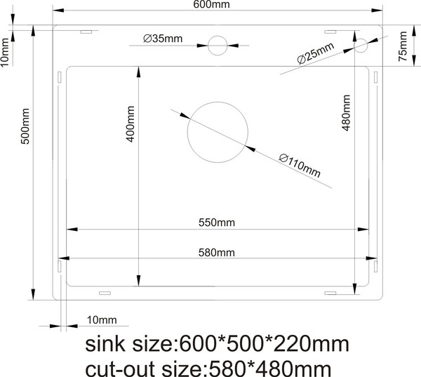 Мойка кухонная Asteria A6050NB-D