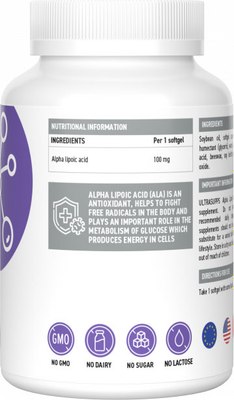 Жирные кислоты Ultrasupps Альфа-липоевая кислота