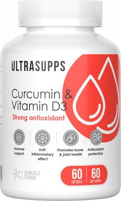 Витаминно-минеральный комплекс Ultrasupps Куркумин и Витамин D3 - фото