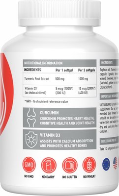Витаминно-минеральный комплекс Ultrasupps Куркумин и Витамин D3