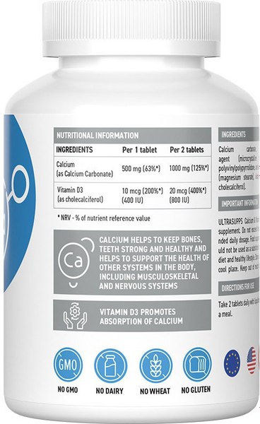 Витаминно-минеральный комплекс Ultrasupps Кальций и Витамин D3