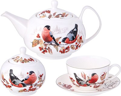 Чайный набор Lefard Лесная сказка Снегири / 85-2025 - фото