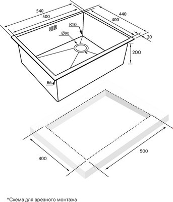 Мойка кухонная Paulmark PM215444-MG