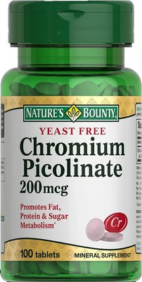 Минерал Nature's Bounty Бездрожжевой пиколинат хрома - фото