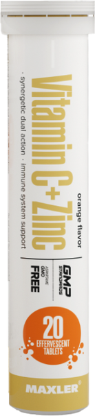 Витаминно-минеральный комплекс Maxler Витамин С + Цинк со вкусом апельсина - фото