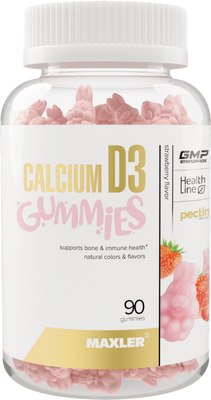 Витаминно-минеральный комплекс Maxler Кальций Д3 гаммиз со вкусом клубники - фото
