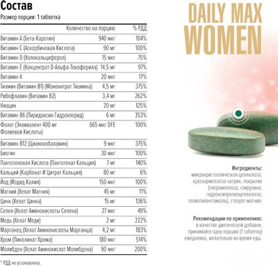 Витаминно-минеральный комплекс Maxler Дейли Макс Вумен