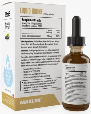 Минерал Maxler Жидкий Йод вкус Лесные ягоды