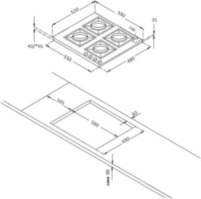 Газовая варочная панель Korting HG 674 CTSK
