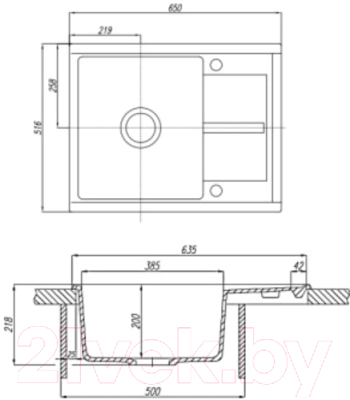 Мойка кухонная Акватон Делия 65