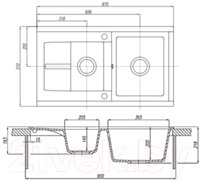 Мойка кухонная Акватон Делия 87 (1A716232DE210)