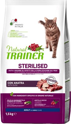 Сухой корм для кошек Trainer Cat Adult Sterilised с уткой - фото