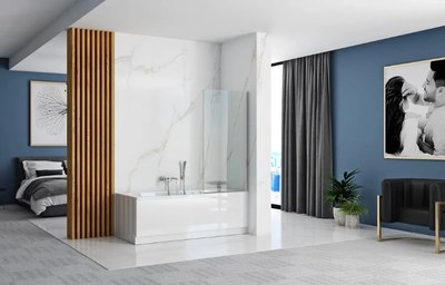 Стеклянная шторка для ванны REA Chrome / REA-W5674