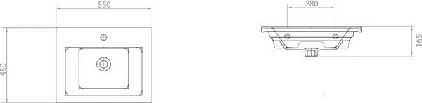 Тумба с умывальником Гамма Р23оФ8 У-55 Атриа-9055 со столешницей