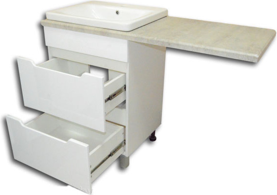 Тумба с умывальником Гамма Р23оФ8-У55 Софт-13055 со столешницей