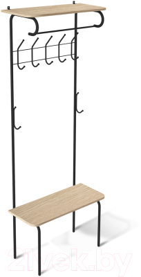 Секция в прихожую Sheffilton SHT-HW1 / 939743 (черный муар/дуб беленый)