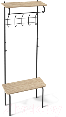 Секция в прихожую Sheffilton SHT-HW1 / 939743 (черный муар/дуб беленый)