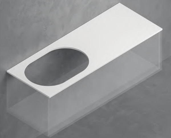 Столешница для тумбы в ванную ЗОВ 13 / CKP13W1195458C1BS