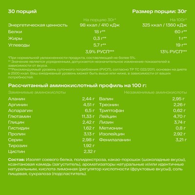 Протеин Healthys 100% Soy Isolate