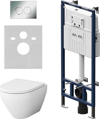 Унитаз подвесной с инсталляцией AM.PM Master Fit / IS100151.701700 - фото