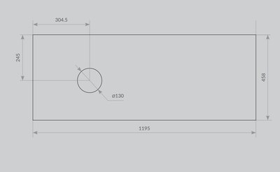 Столешница для ванной ЗОВ 13 / CKP13W1195458C1S