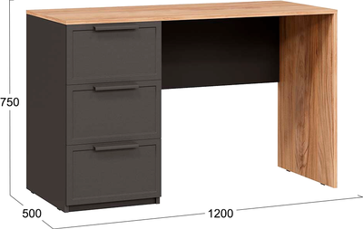 Письменный стол ТриЯ Стелла тип 1 (серый вулкан/фон серый/яблоня беллуно)