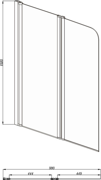Стеклянная шторка для ванны Aquatek AQ DEL SBA 10015CH