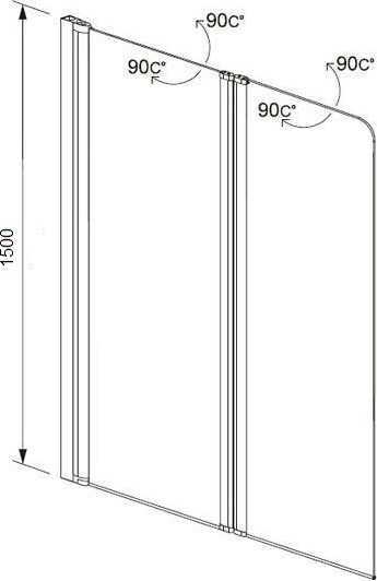 Стеклянная шторка для ванны Aquatek AQ DEL SBA 10015CH