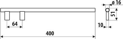 Вешалка для ванной GAMET L 400 WA12-64-L36