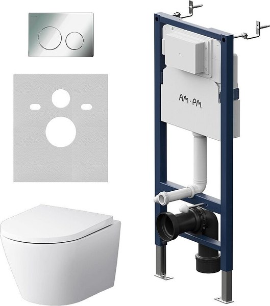 Унитаз подвесной с инсталляцией AM.PM Prime Fit IS90251.741701 - фото