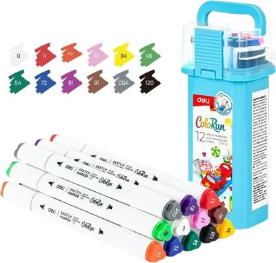 Набор маркеров Deli ColoRun EC187-12 - фото