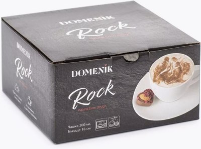 Чашка с блюдцем Domenik Rock White DM8016