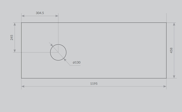 Столешница для тумбы в ванную ЗОВ 13 / CKP13H1195458C1S