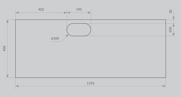 Столешница для тумбы в ванную ЗОВ 13 / CKP13H1195458C1MC