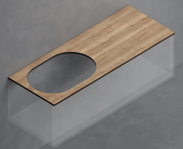 Столешница для тумбы в ванную ЗОВ 13 / CKP13H1195458C1BS