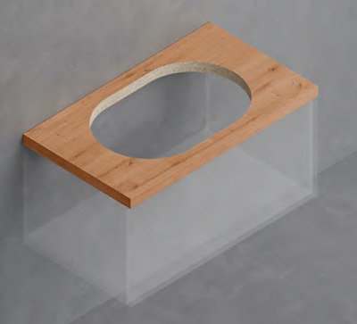 Столешница для ванной ЗОВ HPL 38 / CHPL38T695458C1BC