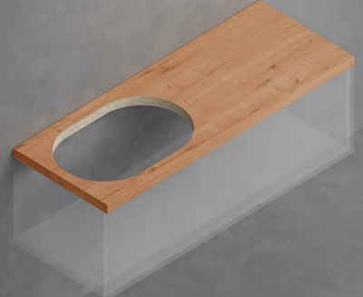 Столешница для ванной ЗОВ HPL 38 / CHPL38T1195458C1BL