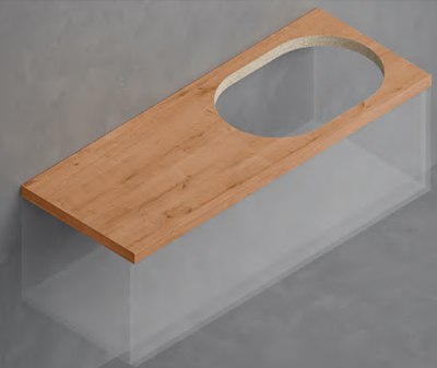 Столешница для ванной ЗОВ HPL 38 / CHPL38T1195458C1BR